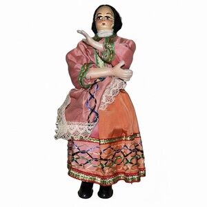 Vintage Pink and Orange Decorative Doll